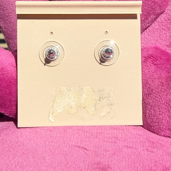 NWT D\'Orlan Paris Vintage Silver Purple Swarovski Square Crystal Dangle Earrings